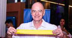 El presidente de la Fifa, Gianni Inafntino se refirió al tema en la inauguración del hotel de la Federación Colombiana de Fútbol en Barranquilla. Foto: tomada del x de @FCFSeleccionCol