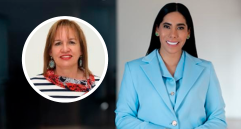 Murcia (derecha) es comunicadora social y tiene posgrados en gobierno y asuntos públicos, así como en derechos humanos, democracia y globalización. Por su parte, Perdomo (destacado) es una ingeniera electrónica con especialización en telecomunicaciones móviles y maestría en gerencia estratégica de tecnologías de la información. FOTO: MINTIC/CORTESÍA