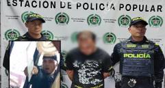 Adelante, el hombre grabado profiriendo amenazas de muerte. Atrás, el mismo sujeto tras su captura. FOTO: Cortesía e imagen tomada de redes.