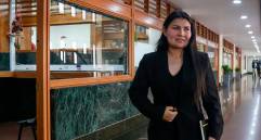 Karen Manrique, representante por las curules de paz, cuando compareció ante la Corte Suprema en 2024. Foto: Colprensa.