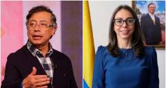 El presidente Gustavo Petro y la embajadora de Colombia ante Países Bajos, Carolina Olarte-Bácares. FOTOS: Colprensa