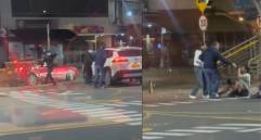 Los delincuentes se movilizaron en un Mazda de color rojo. Sacaron a los dueños de la camioneta y se llevaron el vehículo. Foto: Captura de video/Redes sociales. 