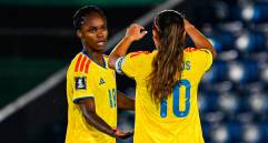 Leicy Santos y Linda Caicedo son dos de las figuras de la selección Colombia femenina. FOTO: X FCFSeleccioncol