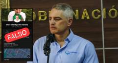 Adelante, el perfil falso donde estarían haciendo las estafas. Atrás, el gobernador Rendón. Foto: Andrés Camilo Suárez Echeverry