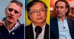 Andrés Julián Rendón, Gustavo Petro y Federico Gutiérrez han protagonizado debates públicos. Fotos EL COLOMBIANO y Colprensa.