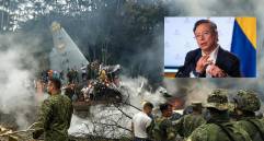 68 militares murieron tras el accidente del avión en el que se desplazaban en zona de Puerto Leguízamo. Foto: AFP y Presidencia