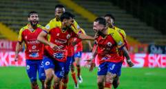 Pasto ganó como visitante ante Fortaleza y es colíder de la Liga Betplay con Atlético Nacional, ambos con 27 puntos. FOTO COLPRENSA 