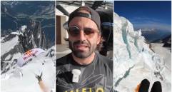 El paracaidista profesional colombiano que cuenta con varios récords, sumó otro a su lista de aventuras extremas, esta vez en el imponente Mont Blanc. FOTO: Redes sociales Nicolás Rubio @niko_xielo