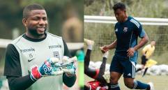 El arquero Harlen Castillo fue titular con el cuadro verde, mientras que el atacante Léider Berrío marcó con los rojos. Foto: tomada del Instagram de Nacional y DIM 