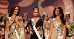 Las tres finalistas de Miss Universo 2023: Amanda Dudamel (Venezuela), R’Bonney Gabriel (Estados Unidos) y Andreína Martínez Founier (Republica Dominicana). FOTO EFE