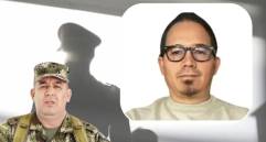 General Miguel Huertas y funcionario de la DNI, Wilmar Mejía. Foto: tomadas de redes sociales y UdeA