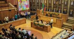 Entre este 4 y 5 de diciembre, la plenaria de la Asamblea de Antioquia realizará el debate final de la tasa de seguridad que busca crear el gobernador Andrés Julián Rendón. FOTO: Camilo Suárez Echeverry