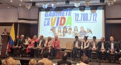 El expresidente Gustavo Petro lideró la presentación del “gabinete” que supuestamente hará oposición a De la Espriella. Foto: Redes sociales.