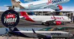 Las aerolíneas en Colombia activaron sus descuentos de Black Friday con tarifas históricamente bajas en vuelos nacionales e internacionales. FOTO: EL COLOMBIANO