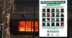Cartel de los encapuchados que habrían incendiado una oficina dentro del Politécnico Jaime Isaza Cadavid.