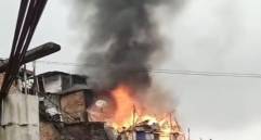 Así fue el incendio que causó la emergencia en Santo Domingo Savio. FOTO: imagen tomada de redes