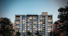 La fachada de RUA19 integra jardines y amplios ventanales que permiten una entrada generosa de luz natural y ventilación, creando un ambiente fresco y lleno de vida. Foto: Cortesía