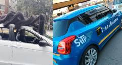 Los carros deben cumplir ciertas normas de visibilidad y legibilidad en caso de ser disfrazados. Fotos: Captura de video @adnnoticiasmx y @PasaenBogota