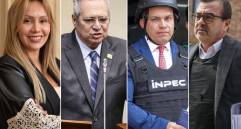 Sandra Ortiz, Iván Name, Sneyder Pinilla y Olmedo López aparecen vinculados a la investigación que analiza registros de GPS y otros datos para reconstruir sus desplazamientos. FOTOS: Colprensa