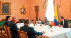 Los magistrados de las altas cortes se reunieron con el presidente Gustavo Petro en la Casa de Nariño para hablar sobre el fortalecimiento a la justicia. FOTO: Cortesía. 