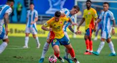 James Rodríguez anotó gol en la victoria de Colombia contra Argentina en el estadio Metropolitano de Barranquilla en septiembre del 2024. FOTO: JUAN ANTONIO SÁNCHEZ