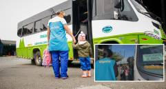 Algunos de los niños beneficiarios del programa junto a las encargadas desde Buen Comienzo. FOTO: Cortesía