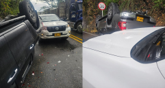 Camioneta del diputado antioqueño accidentado. FOTOS: Tomadas de redes sociales
