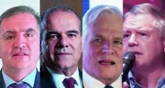 De izquierda a derecha: Mauricio Tobón (México), Carlos Felipe Mejía (España), Miguel Uribe (Reino Unido) y Juan Carlos Vélez (Ecuador). Foto: Colprensa y redes sociales.