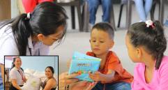 Niños y madres beneficiarios del programa Arrullos en Antioquia. FOTO: Cortesía