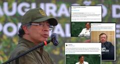 El presidente Gustavo Petro ha usado las cuentas oficiales de varias entidades estatales para la difusión de sus alocuciones y el posicionamiento de su imagen. FOTOS: Colprensa y captura cuentas de X de ICBF, SGC e Invías