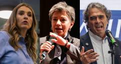 Los candidatos que confirmaron: Paloma Valencia, Claudia López y Sergio Fajardo. Foto: Colprensa