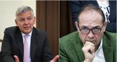 Jaime Alberto Cabal, presidente de Fenalco; y Antonio Sanguino, ministro de Trabajo. Foto: Colprensa