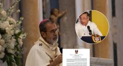La Iglesia católica, a través de la Conferencia Episcopal, emitió un comunicado expresando su rechazo a declaraciones del presidente sobre la vida sexual de Jesús. En la imagen: Monseñor Francisco Javier Múnera, presidente de la Conferencia Episcopal y Gustavo Petro. Fotos: Colprensa y CEC