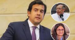 Rodrigo Lara Restrepo, Gustavo Petro y Angie Rodríguez. Foto: Colprensa y Presidencia.