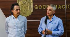 El alcalde de Medellín, Federico Gutiérrez, y el gobernador de Antioquia, Andrés Julián Rendón. FOTO: Camilo Suárez