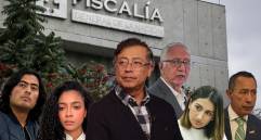 De izquierda a derecha: Nicolás Petro, Juliana Guerrero, el expresidente Gustavo Petro, Guillermo Jaramillo, Laura Sarabia y Ricardo Roa, todos implicados en investigaciones y denuncias. FOTO: Colprensa