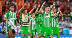 Atlético Nacional se medirá a Internacional de Bogotá en la llave de cuartos de final de la Liga Betplay, tras terminar líder en la tabla de posiciones del todos contra todos. FOTO: MANUEL SALDARRIAGA 
