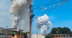 Este es el momento de la explosión en la fábrica de pólvora. FOTOS CAPTURA DE PANTALLA