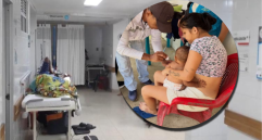 El brote de tosferina se concentra en una comunidad indígena. Fotos: cortesía y cortesía Hospital San Sebastián de Urabá.