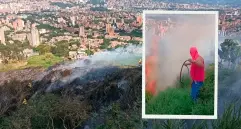 Imagen de referencia de un incendio forestal en San Javier que tuvo lugar la semana pasada. Foto tomada de redes sociales.