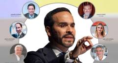 Abelardo De la Espriella y su círculo más íntimo. Fotos: cortesía
