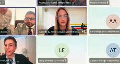 Momento del comienzo del juicio ayer contra Daniel Quintero en el juzgado 22 Penal del Circuito de Medellín. FOTO CAPTURA DE PANTALLA