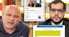 Miguel Quintero (izq.) recibía informes sobre los avances, por ejemplo esta notificación de Álvaro Villada (centro) de que ya estaba lista la contratación de Ana María Roldán. Abajo, un aparte de al declaración de Misael Cadavid donde habla del rol del hermano del entonces alcalde de Medellín. FOTOS: IMAGEN DE TRANSMISIÓN DE AUDIENCIA Y EXPEDIENTE