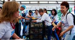 Con las 36 toneladas de alimentos se podrán garantizar 86.000 platos de comida a las comunidades más necesarias de la ciudad. FOTO: Julio César Herrera