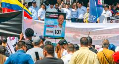 Evento político de Creemos y Abelardo de la Espriella, realizado el pasado miércoles en la Plaza Botero. FOTO CAMILO SUÁREZ