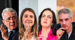El expresidente Álvaro Uribe y las senadoras Paloma Valencia y María Fernanda Cabal fueron protagonistas en el debate que hundió el referendo por la autonomía fiscal de las regiones, una iniciativa que lideraba el gobernador de Antioquia, Andrés Julián Rendón. FOTO el colombiano