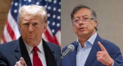 Los mandatarios Donald Trump y Gustavo Petro. FOTO: Getty y Presidencia 