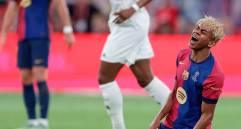 España, una de las selecciones favoritas para luchar por el título, está pendiente de la evolución de Lamine Yamal quien salió lesionado con el Barcelona y estará por fuera varias semanas. FOTO: GETTY
