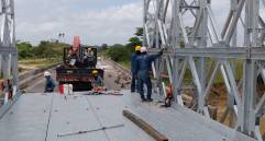 Avance de las obras en el puente del río Mulatos, en el Urabá antioqueño. FOTO: Cortesía