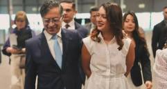 El expresidente Gustavo Petro y su hija mayor Andrea Petro. Foto: redes
